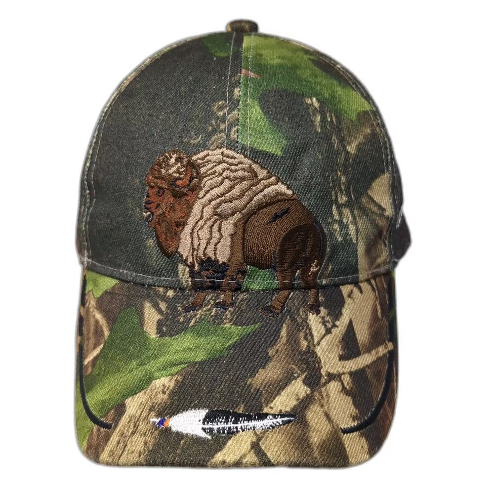 Golden Lion Baseball Cap Green Brown Camo North Dakota Native Pride Buffalo OS